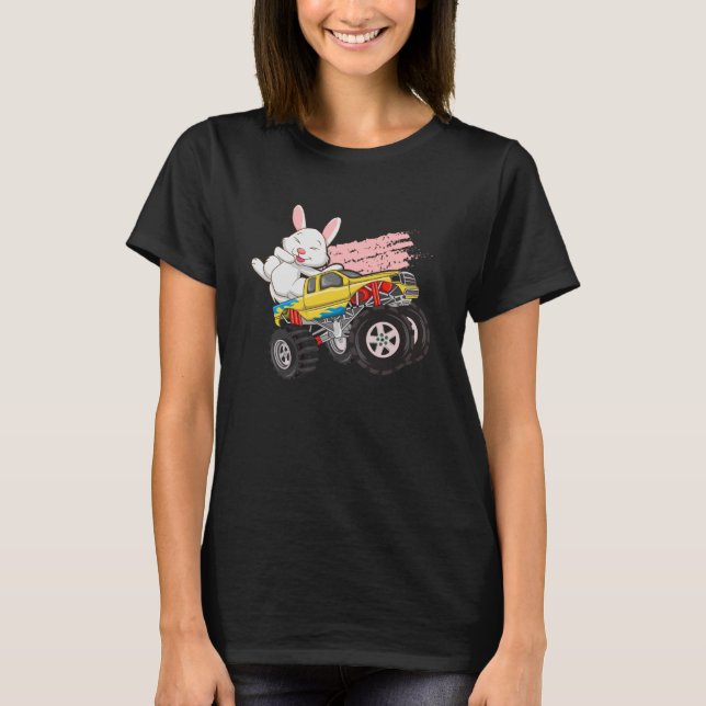 Camiseta Todler Kids Páscoa Bunny Monster Truck (Frente)