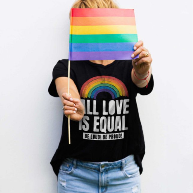 Camiseta Todo Amor é Orgulho Igual LGBT Direitos Iguais Arc (Criador carregado)
