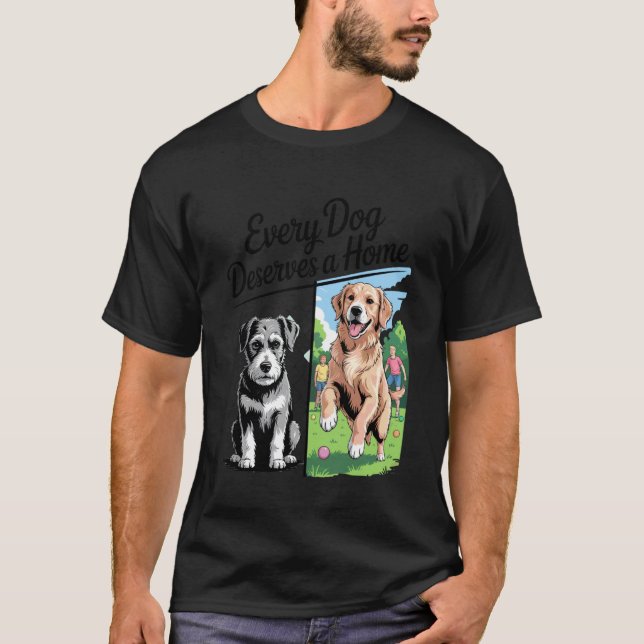 Camiseta Todo Cachorro Merece Um Lar Abrigo para Resgate Fa (Frente)