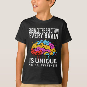 Camiseta Todo Cérebro É Único Conscientização do Autismo Ap