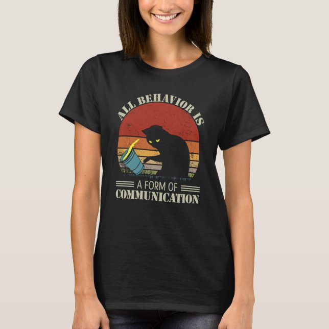 Camiseta Todo Comportamento é uma Forma de Comunicação Gato (Frente)