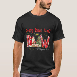 Camiseta Todo Joelho Se Dobrará Cena de Natal do Papai Noel
