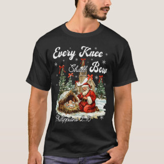 Camiseta Todo Joelho Se Dobrará Jesus Natal Cristão San