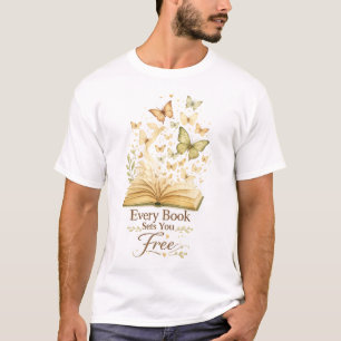 Camiseta Todo Livro Liberta Borboleta Amante de Livros