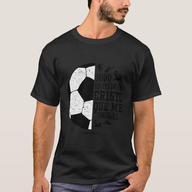 Camiseta Todo Lo Puedo En Cristo Que Me Fortalece Futebol W (Frente)