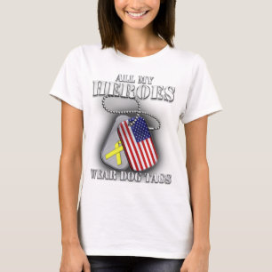 Camiseta Todo meu dog tags do desgaste dos heróis