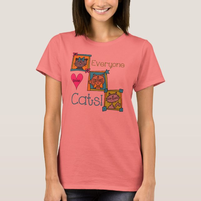 Camiseta Todo Mundo Adora Gatos (Frente)