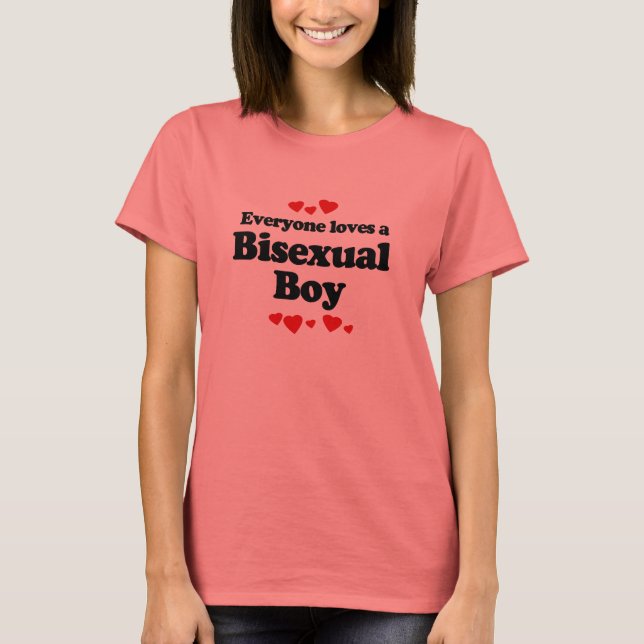 Camiseta Todo mundo ama um menino bissexual (Frente)