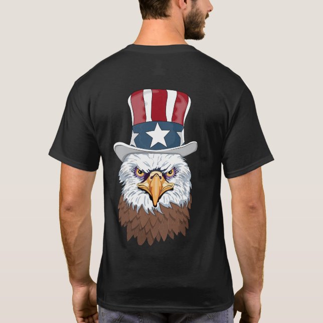 Camiseta Todo o tio americano Bald Eagle Sam (Verso)