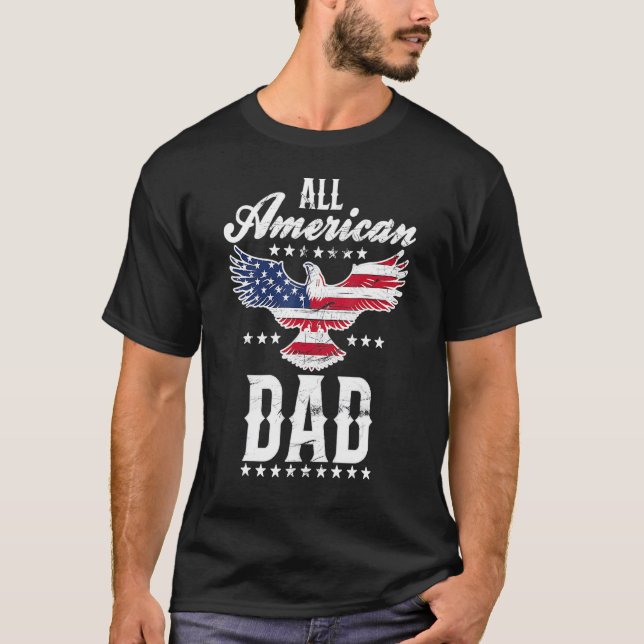Camiseta Todo Pai Americano Eagle 4 De Julho Dia de os pais (Frente)