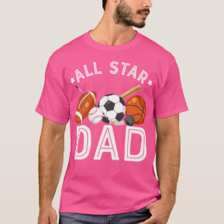 Camiseta Todo Pai De Estrelas Do Jogador De Basquete Birthd