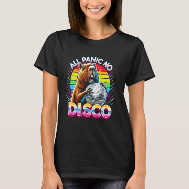 Camiseta Todo Pânico Sem Disco Capybara Funny Gritando Capy (Frente)