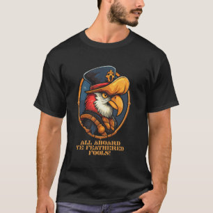 Camiseta Todos a bordo, seus piratas papagaios tolos emplum