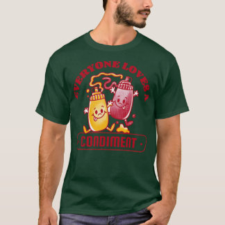 Camiseta Todos adoram uma Comida retrô divertida de condiçõ