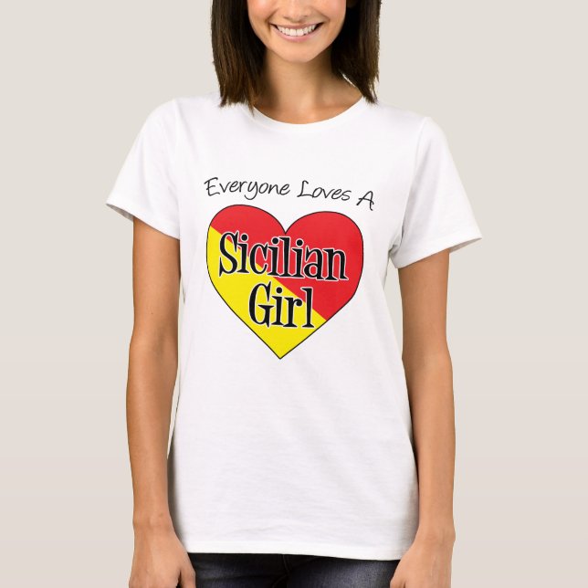 Camiseta Todos ama a menina siciliano (Frente)