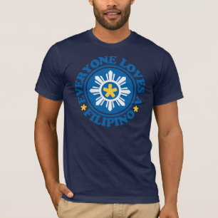 Camiseta Todos ama um filipino - azul
