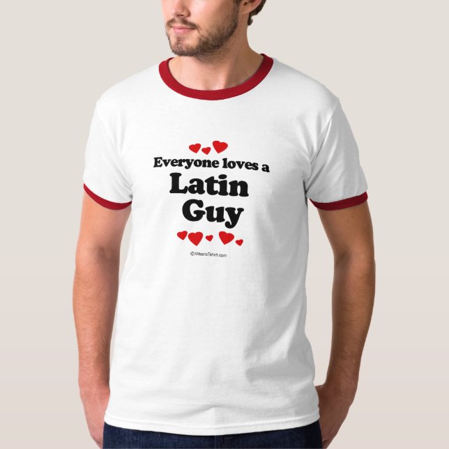 Camiseta Todos ama um t-shirt Latin da cara (Frente)