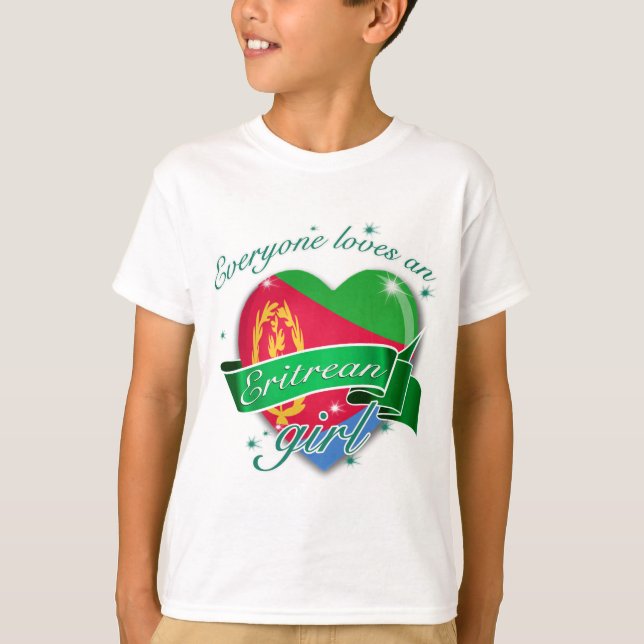 Camiseta Todos ama uma menina do Eritrean (Frente)
