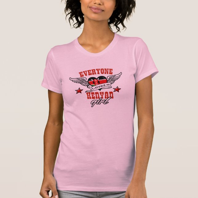 Camiseta Todos ama uma menina do kenyan (Frente)