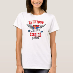 Camiseta Todos ama uma menina sérvio