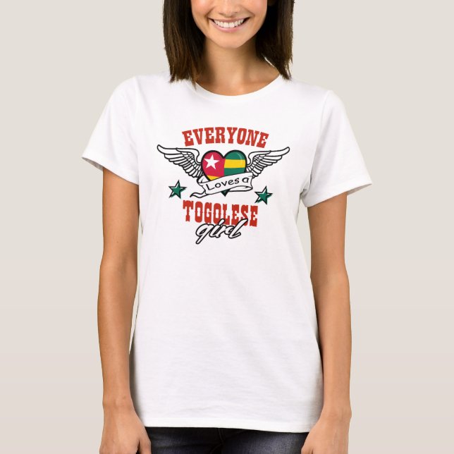 Camiseta Todos ama uma menina togolesa (Frente)
