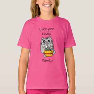 Camiseta Todos Amam Ramen   Arma de Gato Engraçado  