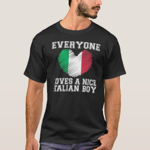 Camiseta Todos Amam Um Bom Rapaz Italiano Bandeira da Itál