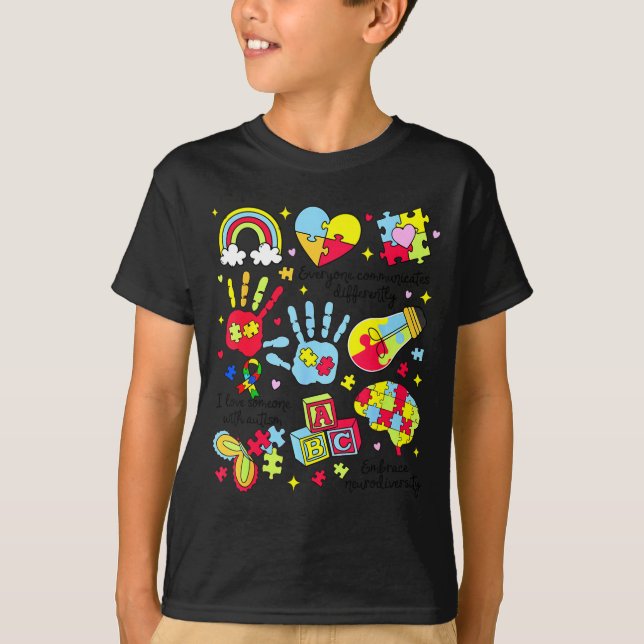Camiseta Todos comunicam de forma diferente consciência do  (Frente)