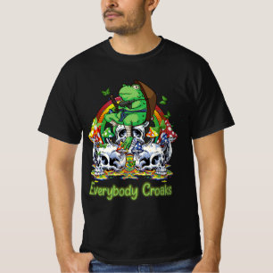 Camiseta Todos Cruzam Sapo Crânio Cogumelo Estético Cot