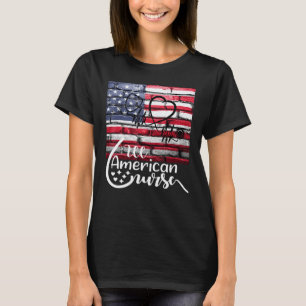 Camiseta Todos Enfermeira Americana Bandeira Americana Dia 