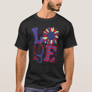 Camiseta Todos Enfermeira Americana Scrub Dia da Memória 4 