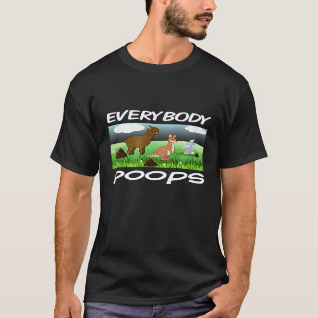 Camiseta Todos Fazem Cocô com Llama Canguru Bunny Coelho (Frente)