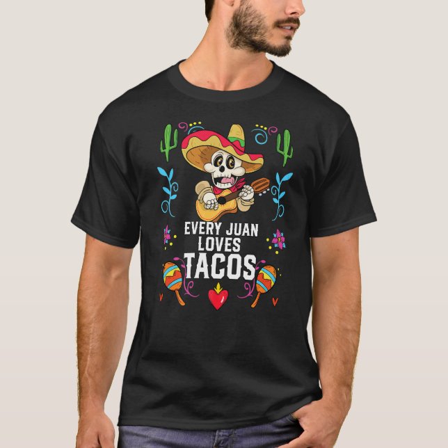 Camiseta Todos Juan Adoram Tacos Taco Comem Comida mexicana (Frente)
