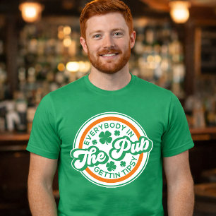 Camiseta Todos no Pub Ficando Bêbados Dia de São Patrício