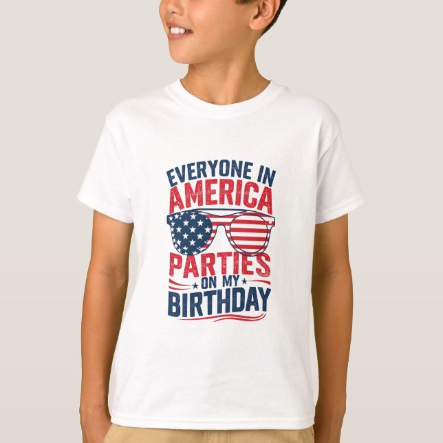 Camiseta Todos Nos Partidos Americanos No Meu Aniversário (Frente)