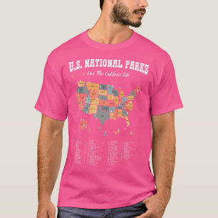 Camiseta Todos Os 59 Parques Nacionais Norte-Americanos Map