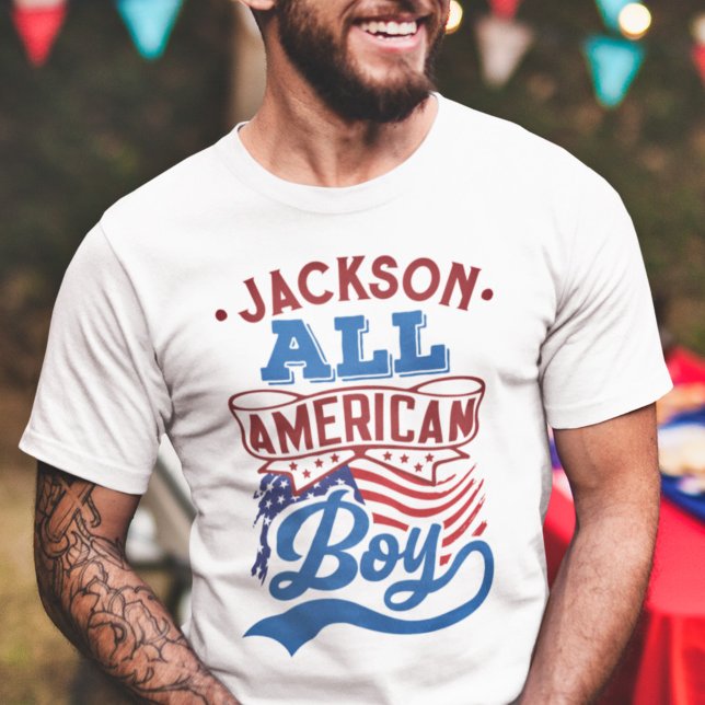 Camiseta Todos os american boy 4th, reunião de família patr (Criador carregado)