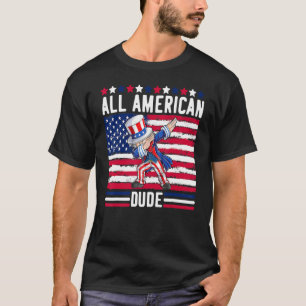 Camiseta Todos Os Americanos 4 De Julho Dabbing Tio Sam Us