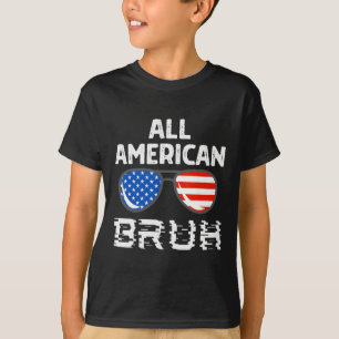 Camiseta Todos Os Americanos Bruh 4 De Julho Meninos Patrió
