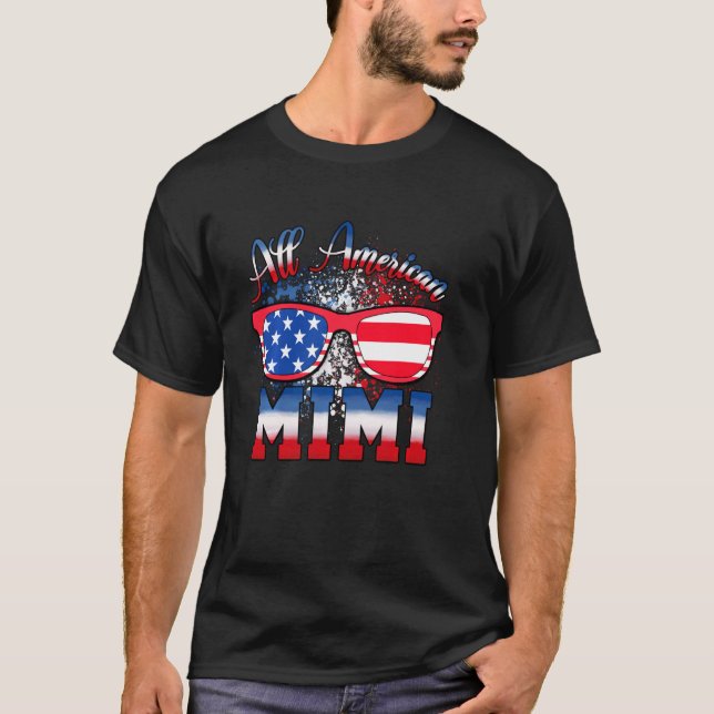 Camiseta Todos os americanos Mimi felizes 4th Long Sleeve (Frente)