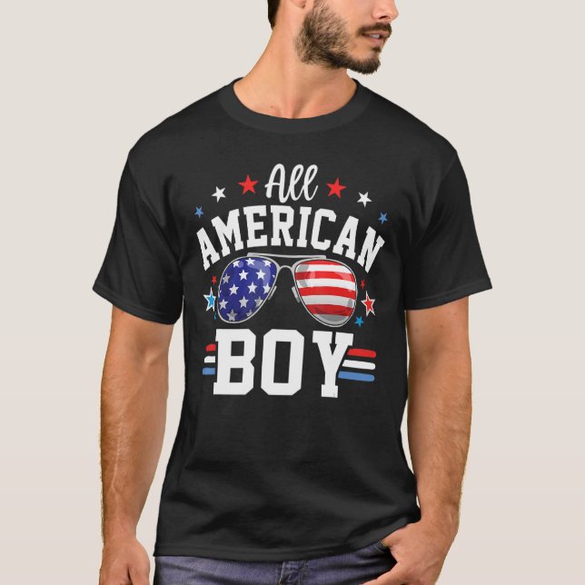 Camiseta Todos os Americanos Patrióticos dos EUA Bandeira 4 (Frente)