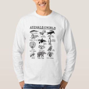 Camiseta Todos os Animais do Mundo Vintage Engraçados