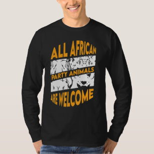 Camiseta Todos Os Animais Do Partido Africano São Bem-Vindo