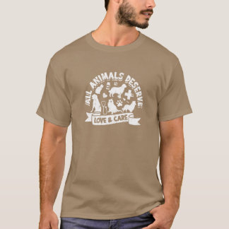 Camiseta Todos os animais merecem amor e cuidado Veterinári