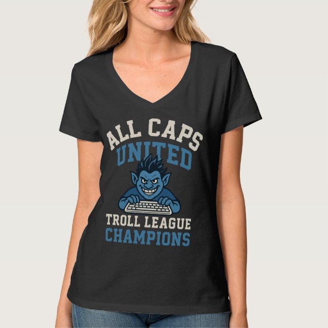 Camiseta Todos os Bonés da Liga dos Troll Unidos (Frente)