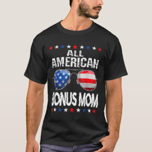Camiseta Todos Os Bônus Americanos Mãe 4 De Julho Sungles F
