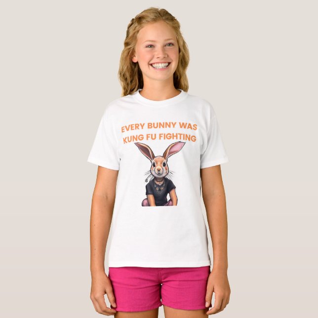 Camiseta Todos os Bunny estavam lutando contra Kung Fu (Frente Completa)