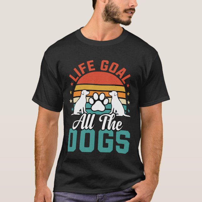 Camiseta Todos Os Cães Amante De Cães Retrô (Frente)