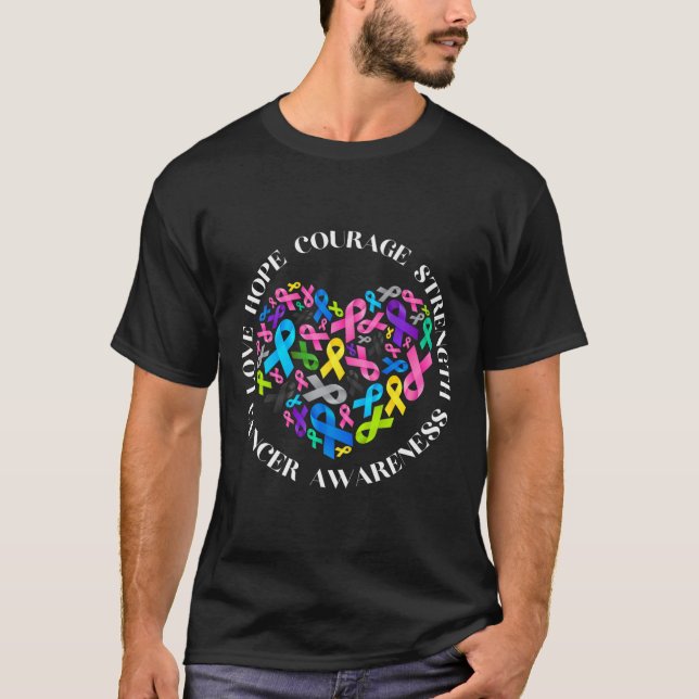 Camiseta Todos os Canceres importam Sensibilização Luta Con (Frente)