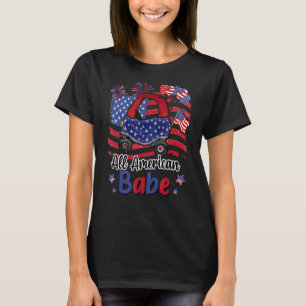 Camiseta Todos Os Carros Americanos Babe American Flag 4th 